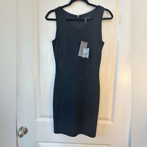 NEW Sheri Bodell Full Beaded Black Sleeveless Sheath Dress, Size XS